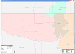 Keya Paha County, NE Wall Map Color Cast Style 2023